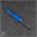 (#148-2BL) Microtech Blue UTX-70 S/E Black Part Serrated - Back