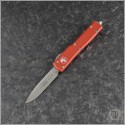 (#148-4RD) Microtech Red UTX-70 S/E Satin Plain - Front