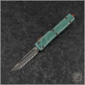 (#149-12BH) Microtech Bounty Hunter UTX-70 T/E Apocalyptic Fully Serrated - Front