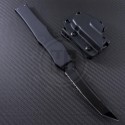 (#150-2) Microtech Halo V Tanto Black Partially Serrated - Back