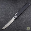 (#150-5) Microtech Halo V T/E Satin Partially Serrated - Front