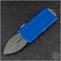 (#157-10APBL) Microtech Blue Exocet Apocalyptic Plain - Front