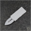 (#157-3ST) Microtech Exocet White D/E Full Serrated - Front