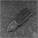 (#157-3T) Microtech Exocet D/E Black Full Serrated - Front