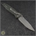 (#160-11OD) Microtech Socom Elite M/A Stonewash Partially Serrated w/ OD Green Handle - Back