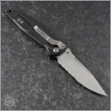 (#160-11) Microtech Socom Elite Manual S/E Stonewash Partially Serrated - Back
