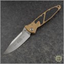 (#160-4TA) Microtech Tan Socom Elite M/A Satin Plain - Front