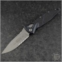 (#160A-11AP) Microtech Socom Elite-A Stonewash Apocalyptic Part Serrated - Front
