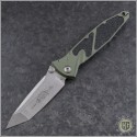 (#161-10OD) Microtech Socom Elite M/A Stonewash Plain Tanto w/ OD Green Handle - Front