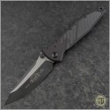 (#161-1CFI) Microtech Socom Elite M/A Tanto Black Plain w/ Carbon Fiber Inlays - Front