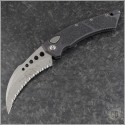 (#166-12) Microtech Knives Hawk Stonewash Full Serrated - Front