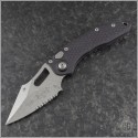 (#169-11) Microtech Stitch Auto Stonewash Partially Serrated - Front