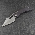 (#169-12-PO) Microtech Pre-Owned Stitch Auto Stonewash Full Serrated - Front