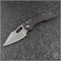 (#169-12) Microtech Stitch Auto Stonewash Full Serrated - Front