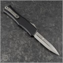 (#1701M-12) Microtech Knives Hera II Mini Bayonet Stonewash Full Serrated - Back
