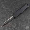 (#1701M-3T) Microtech Knives Hera II Mini Bayonet Black Tactical Full Serrated - Front