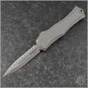(#1702-12APNC) Microtech Knives Natural Clear Hera II Apocalyptic D/E Fully Serrated - Front