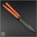 (#173-1DLCOR) Microtech Orange Tachyon III Black DLC Plain - Back