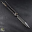(#173-1DLC) Microtech Tachyon III Black DLC Plain w/ Bronzed Hardware - Back