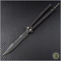 (#173-1DLC) Microtech Tachyon III Black DLC Plain w/ Bronzed Hardware - Front