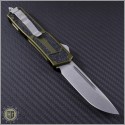 (#178-10OD) Microtech QD Scarab S/E Stonewash Plain w/ OD Green Handle - Back