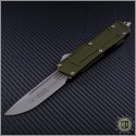 (#178-7ODs) Microtech OD Green Stripped QD Scarab S/E Bead Blast Plain - Front