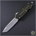 (#179-10OD) Microtech QD Scarab T/E (Tanto) Stonewash Plain w/ OD Green Handle - Front