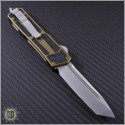 (#179-10TA) Microtech QD Scarab T/E (Tanto) Stonewash Plain w/ Tan Handle - Back