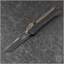 (#185-1BK-Z2) Microtech Glykon Tanto Black Plain - Front