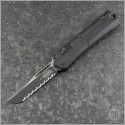 (#185-3T) Microtech Glykon Tanto Black Fully Serrated - Front