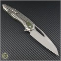 (#196-10OD) Microtech Sigil Stonewash Standard w/ OD Green Handle - Back