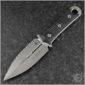 (#201-12) Microtech SBD D/E Stonewash Full Serrated - Front