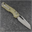 (#210-10FRGTODLM) Microtech OD Green Lawnman MSI Wharncliffe Ram-Lok Stonewash Plain - Back