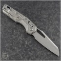 (#210-10FRMS2) Microtech Titanium MSI Wharncliffe Ram-Lok Stonewash Plain Frag Pattern - Back