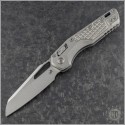(#210-10FRMS2) Microtech Titanium MSI Wharncliffe Ram-Lok Stonewash Plain Frag Pattern - Front