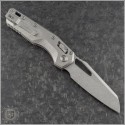 (#210-10MS2) Microtech Titanium MSI Wharncliffe Ram-Lok Stonewash Plain Slabside - Back