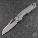 (#210-10MS2) Microtech Titanium MSI Wharncliffe Ram-Lok Stonewash Plain Slabside - Front