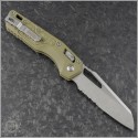 (#210-11FRGTODLM) Microtech OD Green Lawman MSI Wharncliffe Ram-Lok Stonewash Part Serrated - Back