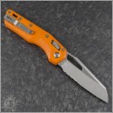 (#210-11GTOR) Microtech Orange MSI Wharncliffe Ram-Lok Stonewash Part Serrated - Back