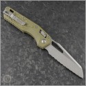 (#210-12FRGTODLM) Microtech OD Green Lawman MSI Wharncliffe Ram-Lok Stonewash Full Serrated - Back