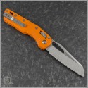 (#210-12GTOR) Microtech Orange MSI Wharncliffe Ram-Lok Stonewash Full Serrated - Back