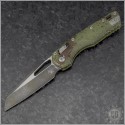 (#210-1FLOBS) Microtech Outbreak Green MSI Wharncliffe Ram-Lok Apocalyptic Plain - Front