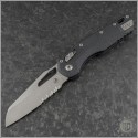 (#210T-11APPMBK) Microtech MSI Wharncliffe Ram-Lok Apocalyptic Part Serrated - Front