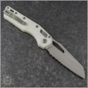 (#210T-11APPMWH) Microtech White MSI Wharncliffe Ram-Lok Apocalyptic Part Serrated - Back
