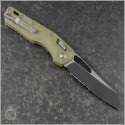 (#210T-2PMOD) Microtech OD Green MSI Wharncliffe Ram-Lok Black Part Serrated - Back