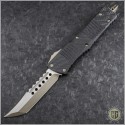 (#219-13CF) Microtech Combat Troodon Hellhound Bronzed Standard CF Top - Front
