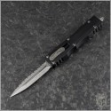 (#225-12) Microtech Knives Dirac D/E Stonewash Full Serrated - Front