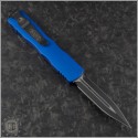(#225-1BL) Microtech Knives Blue Dirac D/E Black Plain - Back