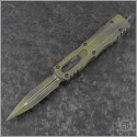 (#225-1WGG) Microtech Knives Weathered Grenade Green Dirac D/E Plain - Front