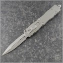 (#227-10APNC) Microtech Knives Natural Clear Dirac Delta D/E Apocalyptic Plain - Front